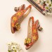  Retro Yellow Flower Hand  Painting Comfy Buckle Heeled Sandals