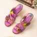  Leather Beach Vacation Ethnic Floral Hook   Loop Heeled Sandals