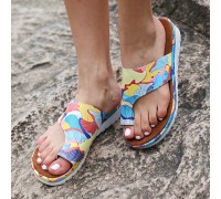 Women Casual Comfy Summer Vacation Colorful Thumb Slippers