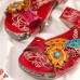  Retro Casual Flowers Calico Comfy Flat Stripe Sandals