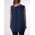 Tribal Pattern Contrast Asymmetrical Long Sleeve Sweatshirt