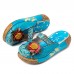  Handmade Leather Comfort Floral Holiday Platform Sandals